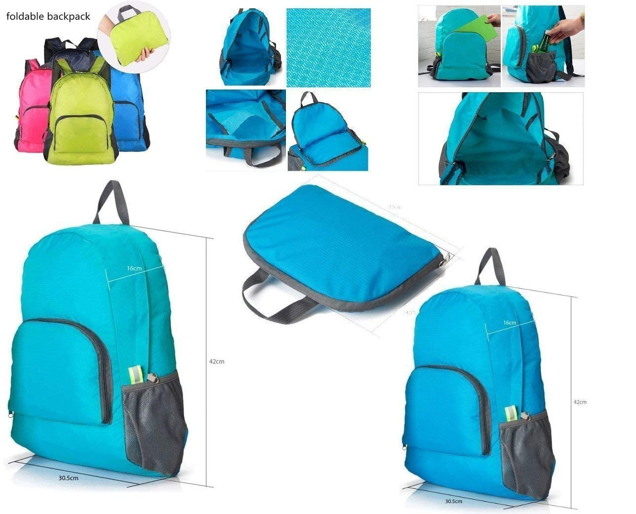 Compact Foldable Polyester Hiking Backpack with Waterproof & Shoulder Strap
