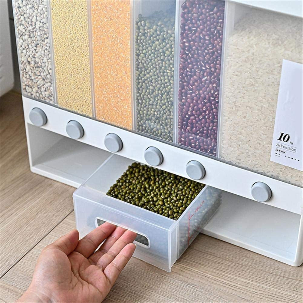 6-Compartment Wall Mount Food Storage Container with Sealing Lid