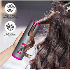 Wireless USB Rechargeable Auto Hair Curler with LCD Display and Adjustable Temp