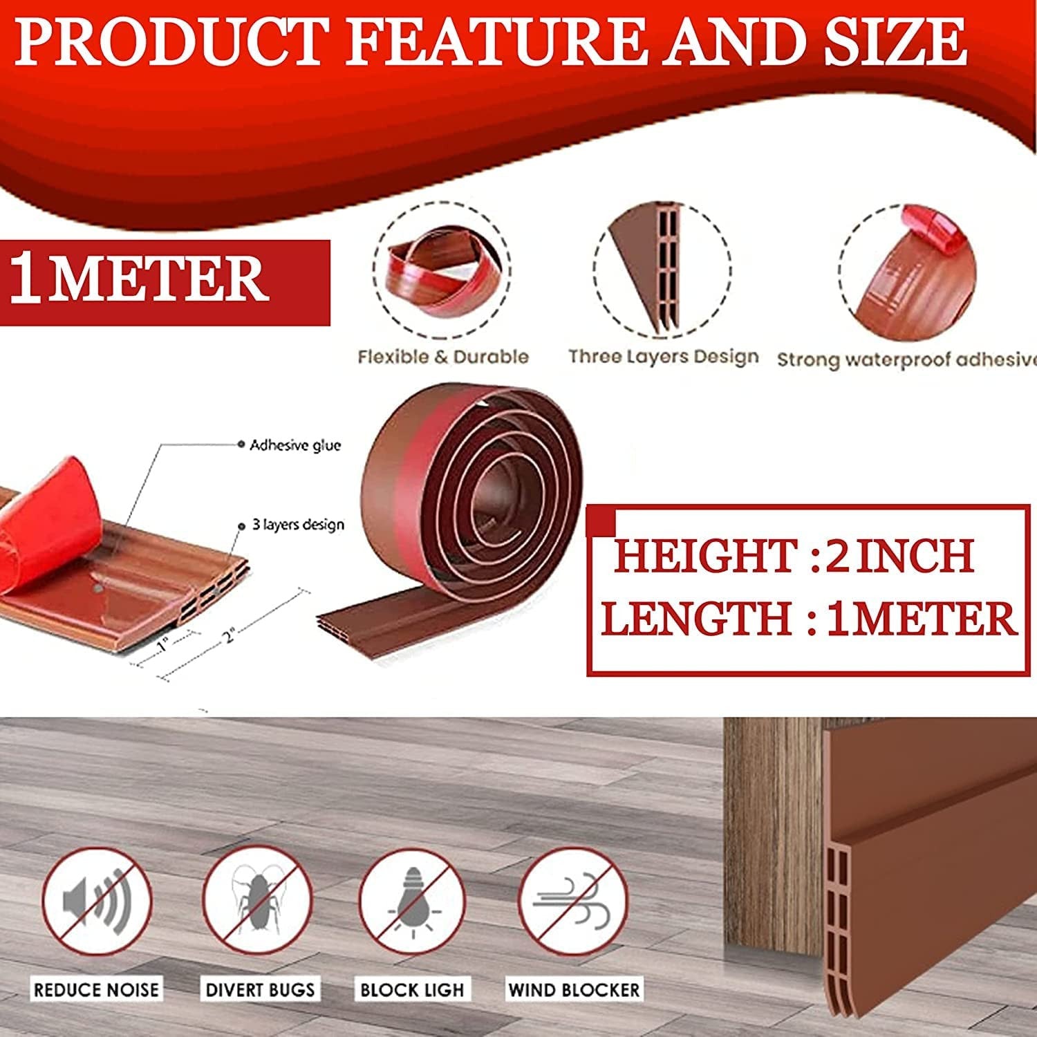 Air Gap Sealing Tape & Door Draft Filler - T-Shaped Rubber Strip