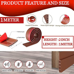 Air Gap Sealing Tape & Door Draft Filler - T-Shaped Rubber Strip