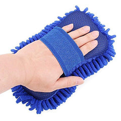 Multipurpose 2-in-1 Chenille Car Duster with Microfiber Mitts & Sponge