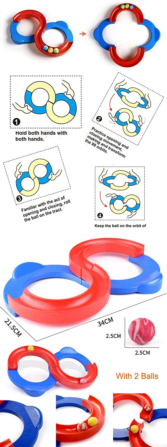 8-Shape Infinite Loop Creative Track Toy with Bouncing Balls