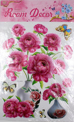 3D Flower & Vase Wall Sticker - 1 Pc