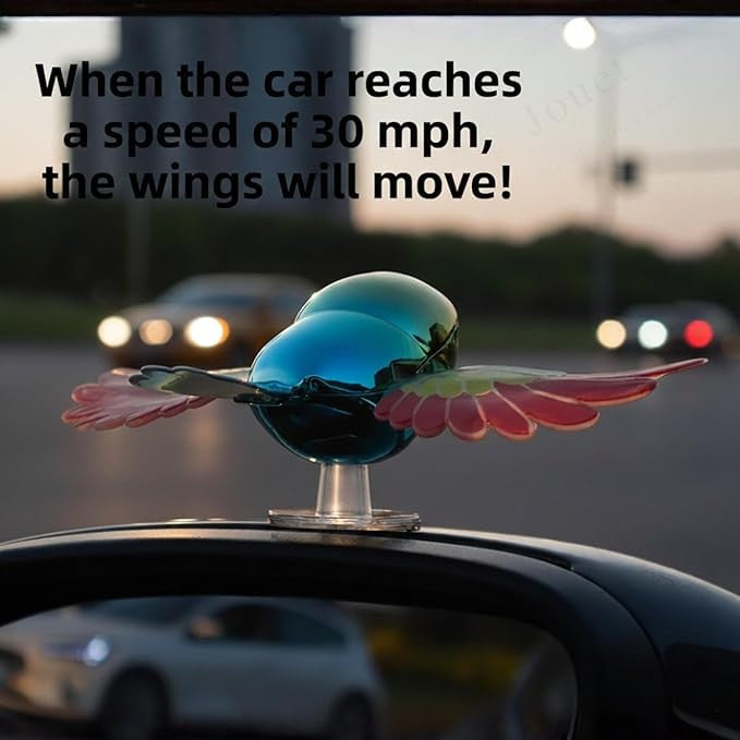 Fluttering Bird Vehicle Ornament for Elegant Car Decor