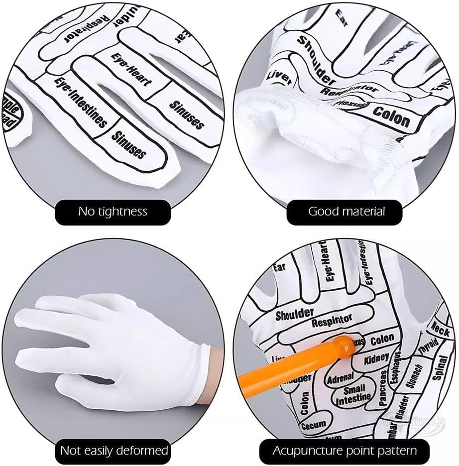 Reflexology Finger Massage Gloves for Pain Relief & Stress Relief