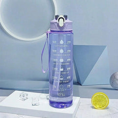 Transparent 900ml Motivational Sports Water Bottle
