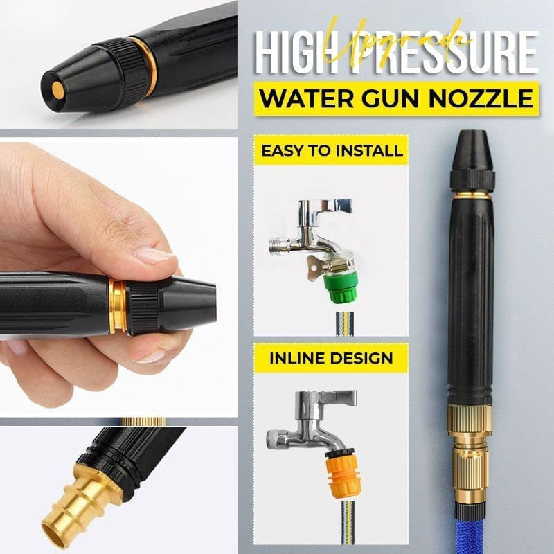 Black Spray Water Gun Kit with Brass Nozzle & Attachments