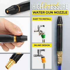 Black Spray Water Gun Kit with Brass Nozzle & Attachments