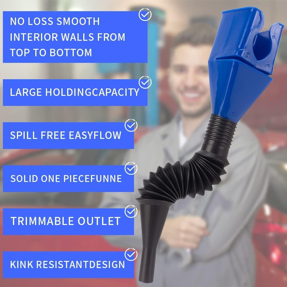 Universal Adjustable Fuel Transfer Funnel for Cars & Trucks