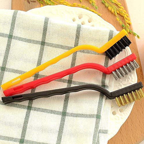 3-Piece Mini Wire Brush Set for Household Cleaning and Scrubbing