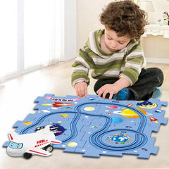 Rail Car Puzzle Set for Kids - Track Building & Play