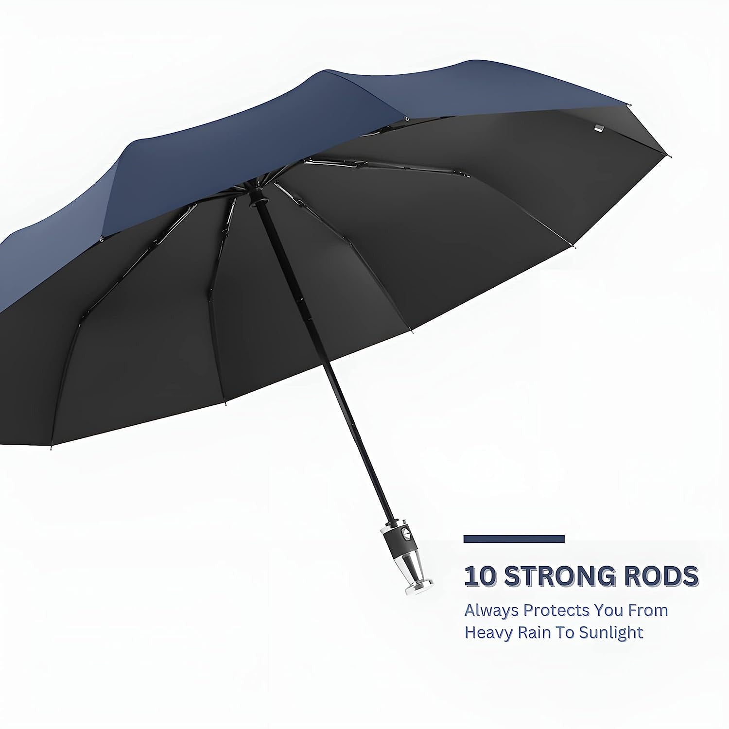 Auto Open Close Umbrella with Stylish Handle and Windproof Tri-Step Tech