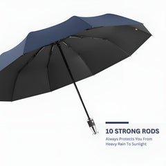 Auto Open Close Umbrella with Stylish Handle and Windproof Tri-Step Tech