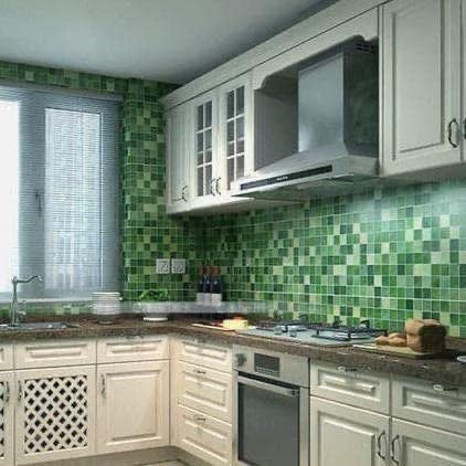 Green Checks Oil-Proof Foil Paper & Sticker for Kitchen