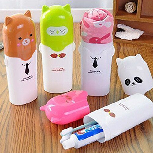 Cute Cartoon Animal Plastic Travel Toothbrush Holder Case