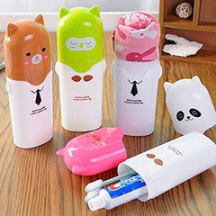 Cute Cartoon Animal Plastic Travel Toothbrush Holder Case