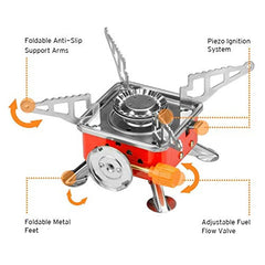 Compact Portable Gas Stove for Camping and Outdoor Cooking