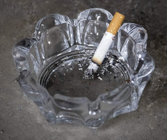 Crystal Clear Round Glass Ash Tray for Home & Outdoor Decor