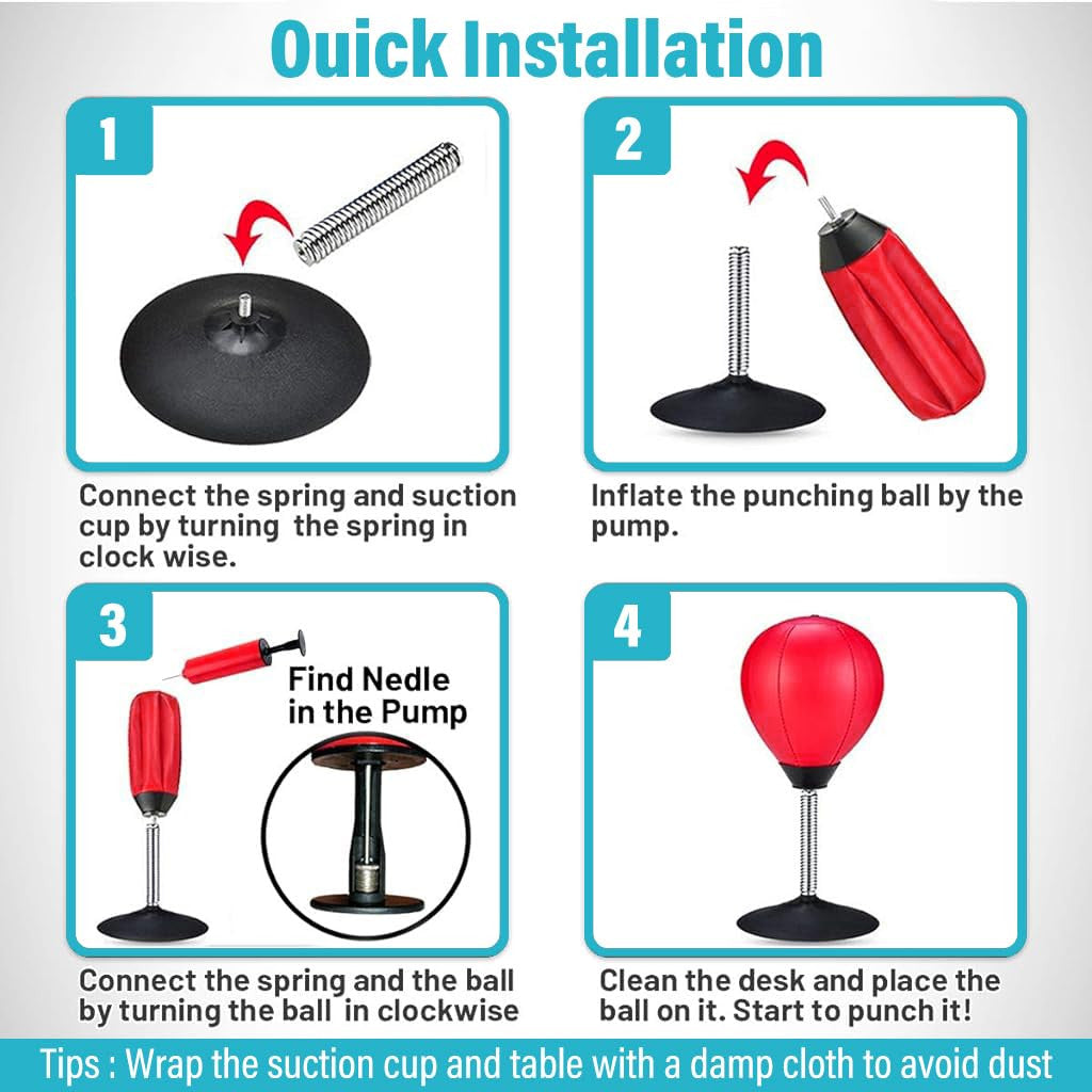 Desk Punching Ball for Stress Relief, Desktop Punch Bag, Fun & Durable