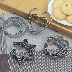 Cookie Cuteer 12-Piece Stainless Steel Cookie Cutter Set with 4 Shapes