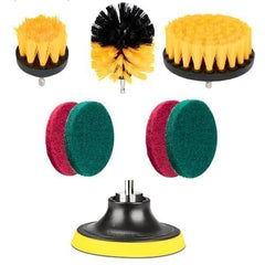 8 Pcs Power Drill Scrub Pads & Brush Set for Deep Cleaning