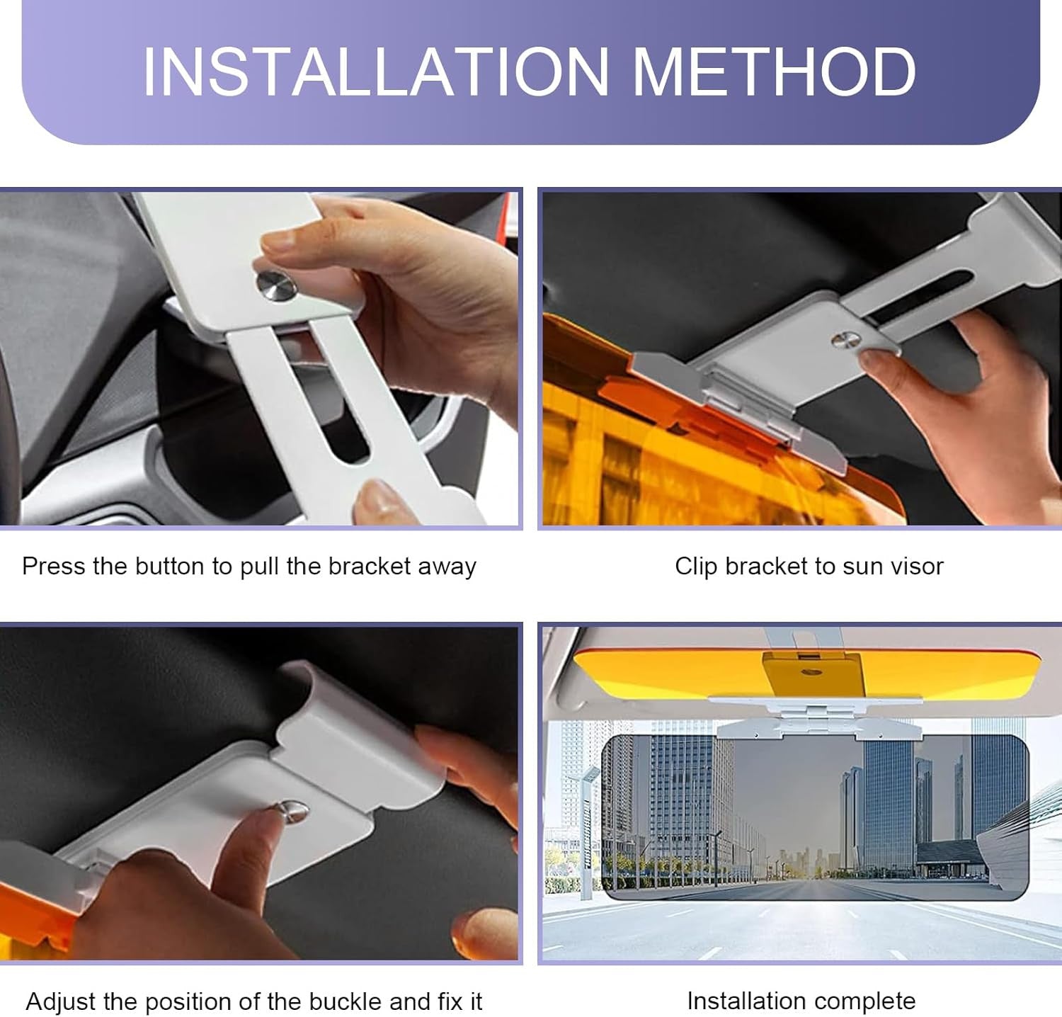 HD Car Sun Visor for Day & Night Glare Protection, Yellow