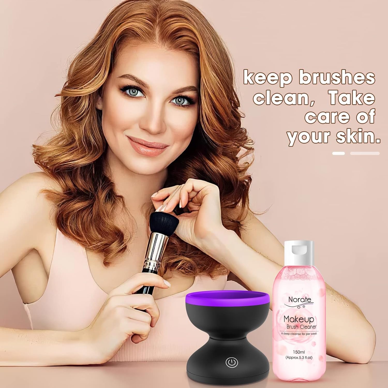 Electric Makeup Brush Cleaner - Fast & Easy Cosmetic Brush Cleaning Machine