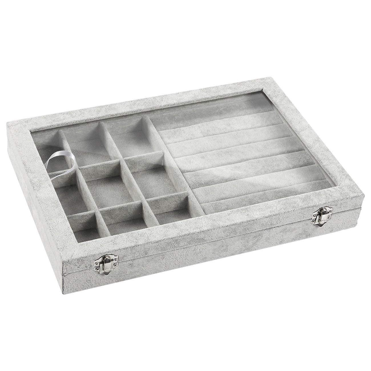 Elegant Velvet Lockable Jewelry Box for Travel and Home Storage