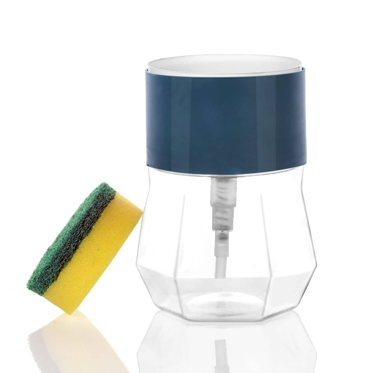 2-in-1 Round Soap Pump Dispenser with Sponge Holder for Kitchen