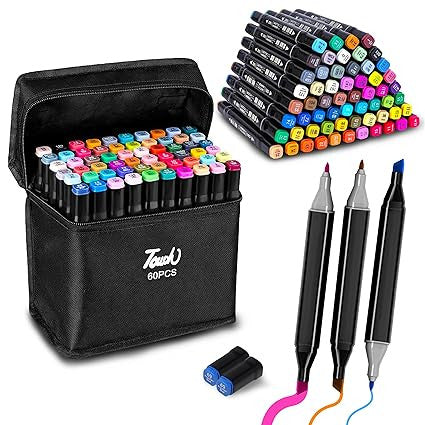 60-Piece Marker Pen Set for Art and Craft Projects
