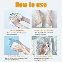 Magnetic Double-Sided Car Window Wiper & Cleaner