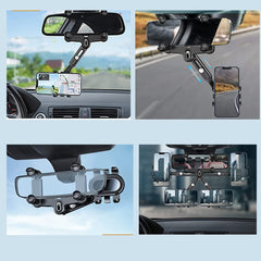 360° Rotatable & Retractable Mirror Phone Holder for Car