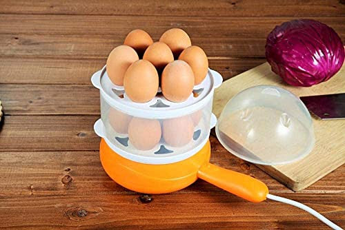 Double Layer Electric Egg Cooker with Handle, 14 Egg Capacity