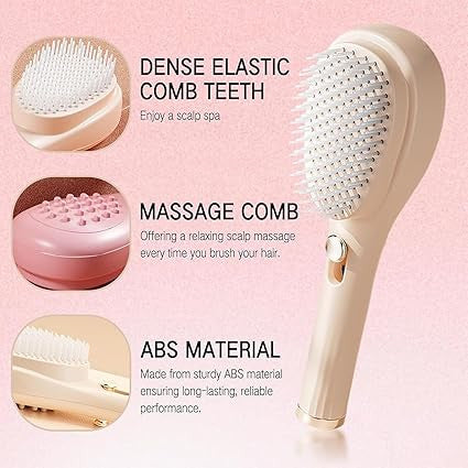 2-in-1 Self-Cleaning Anti-Static Hair Brush & Scalp Massage Comb