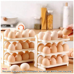 Foldable 3-Layer Egg Storage Box with 24-Grid, Reusable Refrigerator Organizer