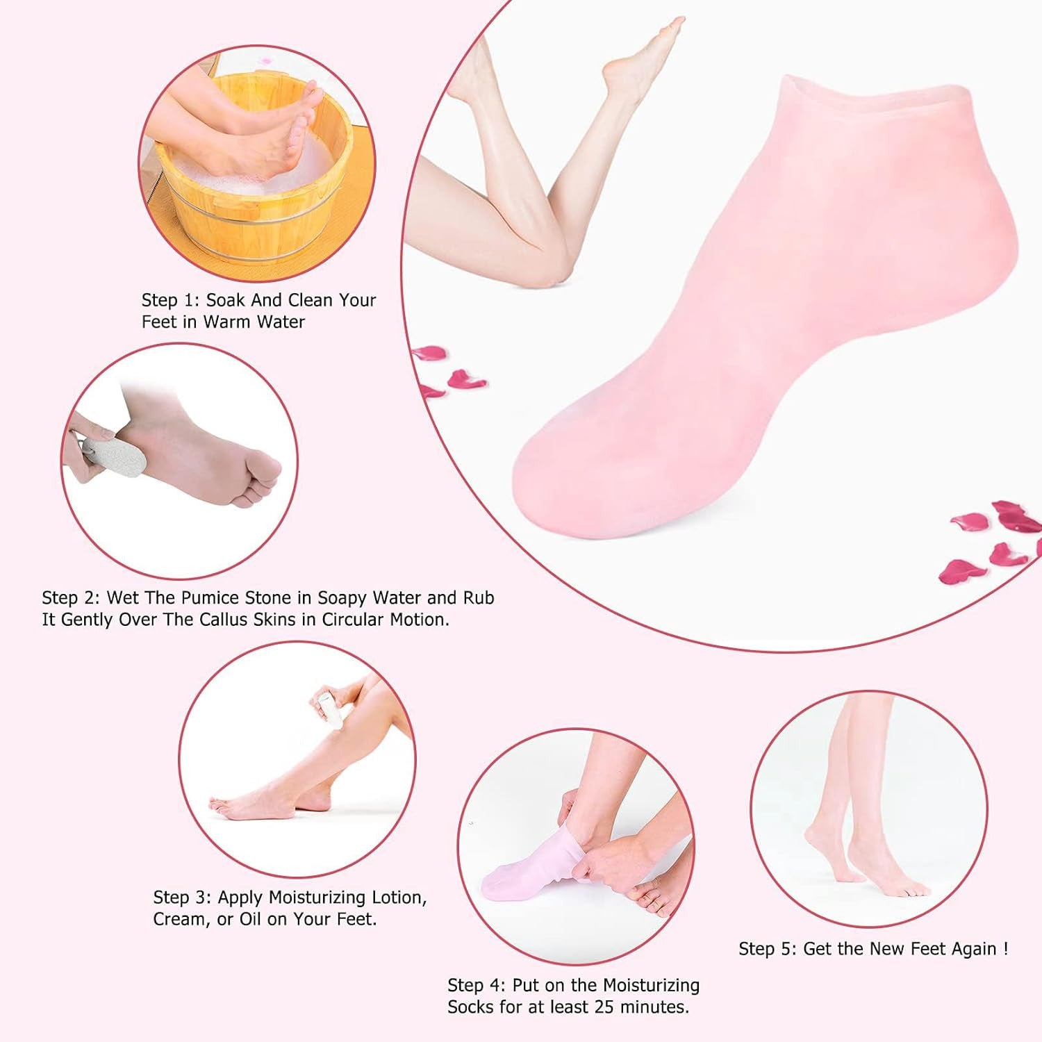 Silicone Moisture Socks for Soft, Hydrated, and Cracked Feet