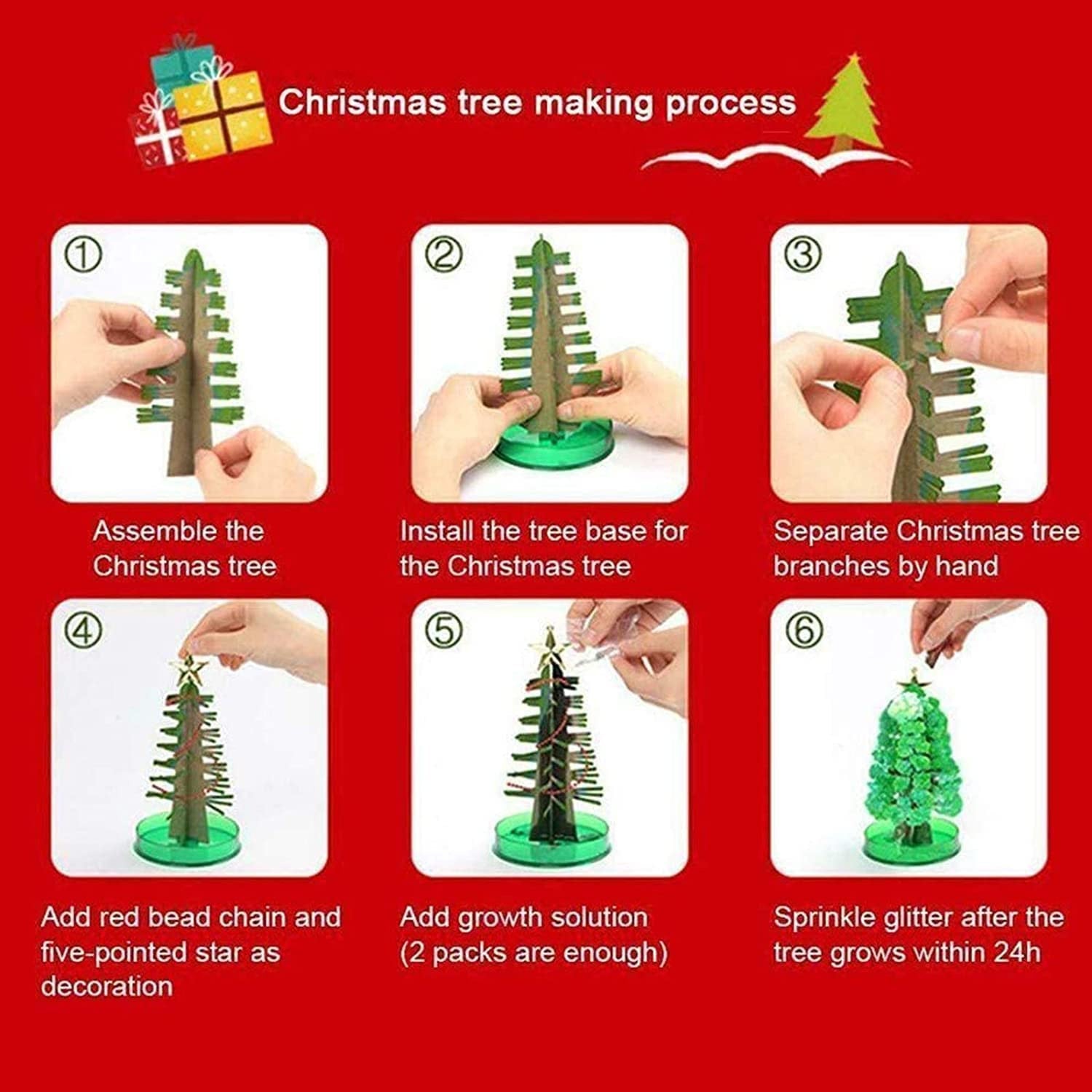 Magic Growing Crystal Christmas Tree - Fun Green Holiday Decor