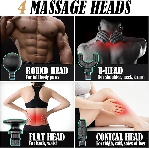 U-Shape Portable Massage Gun with Extension Handle for Muscle Relief