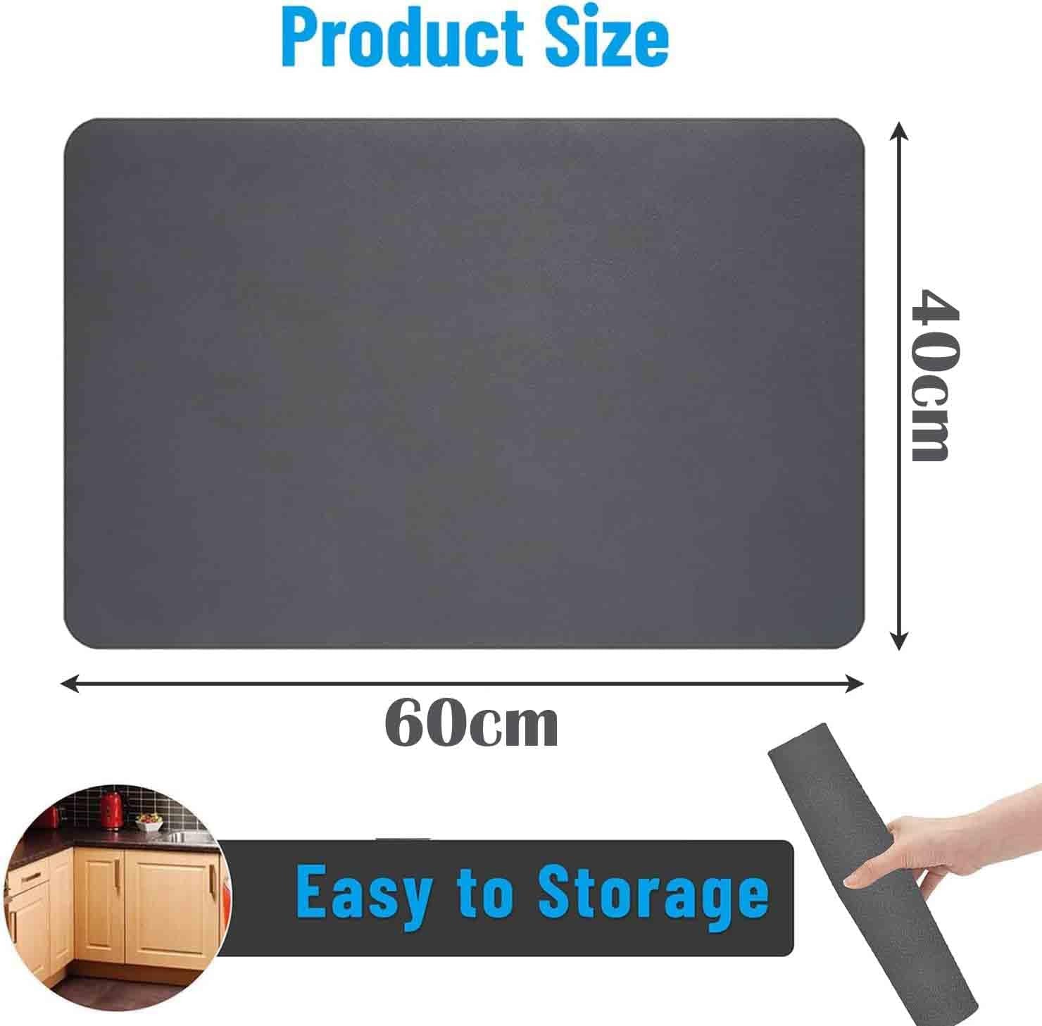 Ultra Absorbent Microfiber Dish Drying Mat 40x60cm for Kitchen