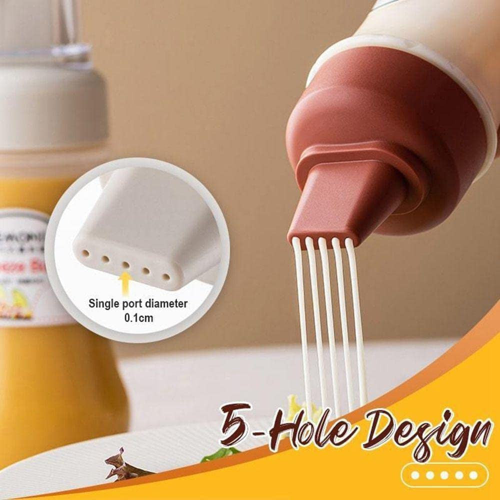 350ml Portable Squeeze Bottle with Lid & Five Holes for Sauces