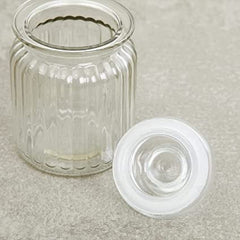 Set of 3 650ml Clear Glass Pop Jars with Airtight Lids for Kitchen Storage