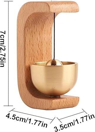 Wooden & Brass Magnetic Door Bell with Chime