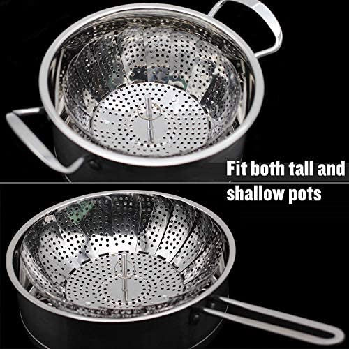 Large 16.5cm Stainless Steel Folding Vegetable Steamer Basket