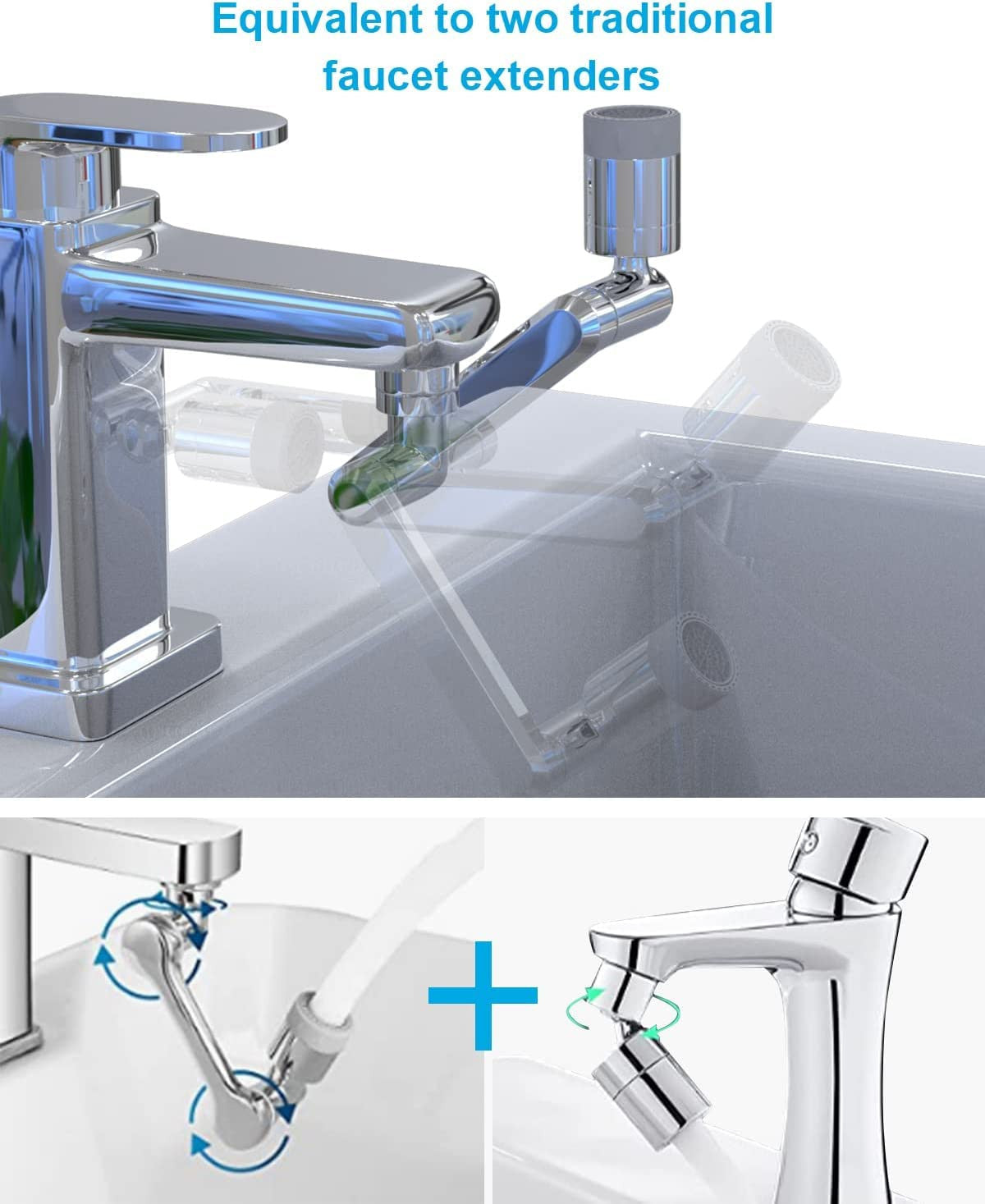 1080° Rotating Faucet Extender with Dual Water Modes for Kitchen & Bathroom