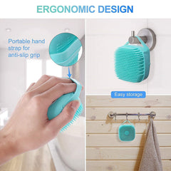 Silicone Bath Brush with Soap Dispenser - Soft, Hygienic, Multi-Use