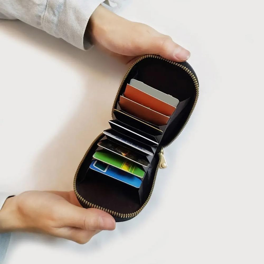 Leather Penguin Card Holder - Slim Mini Wallet for Cards