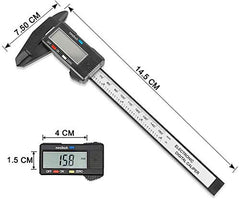 Digital Carbon Fiber Caliper with LCD, Auto Off, 6 Inch