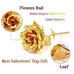 Golden 24K Gold Foil Rose in Luxury Gift Box for Eternal Love and Decor