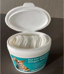 Dog & Pet Ear Cleaning Wipes - 50 Pack Finger Cover Wet Wipes